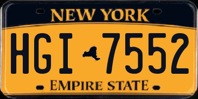 NY license plate HGI7552