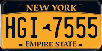 NY license plate HGI7555