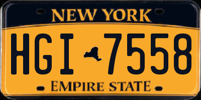 NY license plate HGI7558