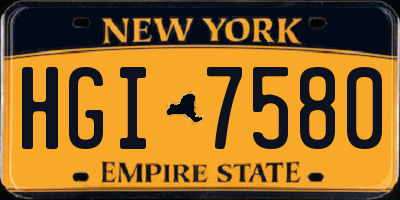 NY license plate HGI7580