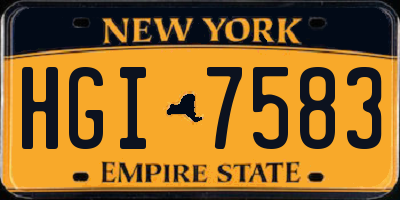 NY license plate HGI7583