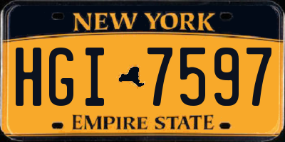 NY license plate HGI7597