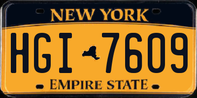 NY license plate HGI7609