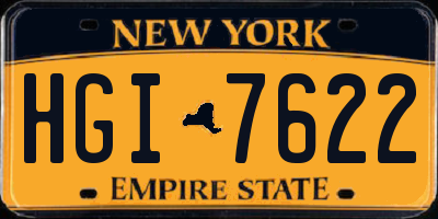 NY license plate HGI7622