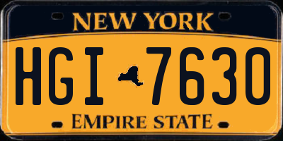 NY license plate HGI7630