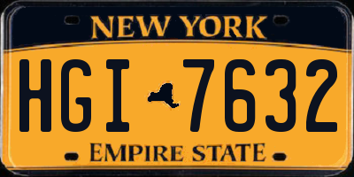 NY license plate HGI7632