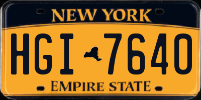 NY license plate HGI7640
