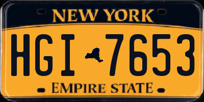 NY license plate HGI7653
