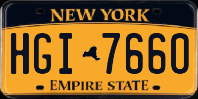 NY license plate HGI7660