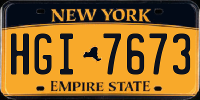 NY license plate HGI7673