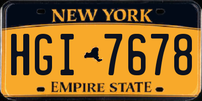 NY license plate HGI7678