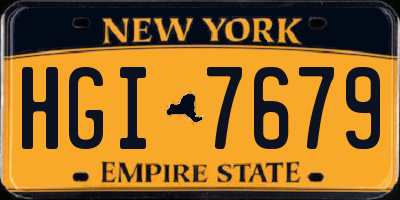 NY license plate HGI7679