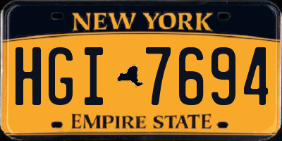 NY license plate HGI7694