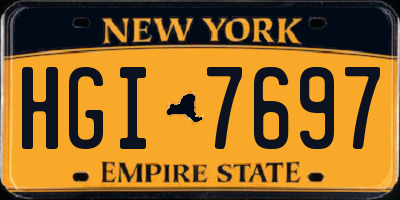 NY license plate HGI7697