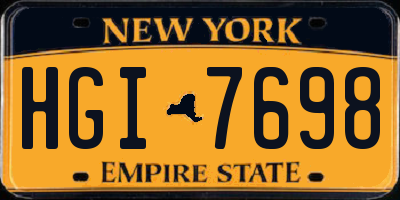 NY license plate HGI7698