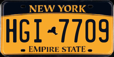 NY license plate HGI7709