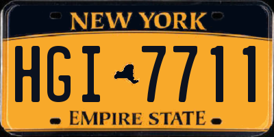 NY license plate HGI7711