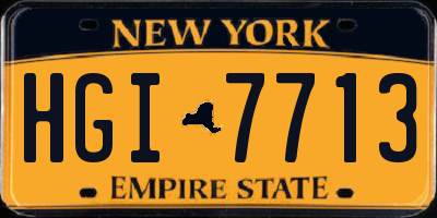 NY license plate HGI7713