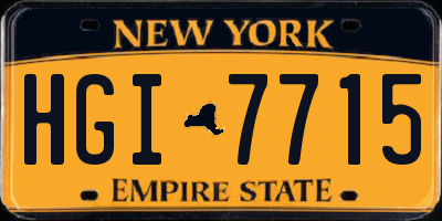 NY license plate HGI7715