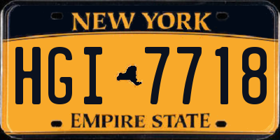 NY license plate HGI7718