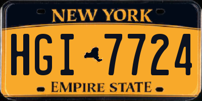 NY license plate HGI7724