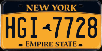 NY license plate HGI7728