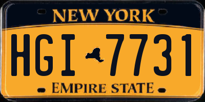 NY license plate HGI7731