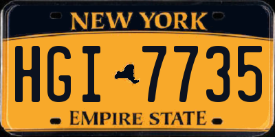 NY license plate HGI7735