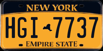 NY license plate HGI7737
