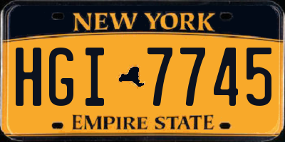 NY license plate HGI7745