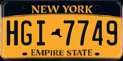 NY license plate HGI7749