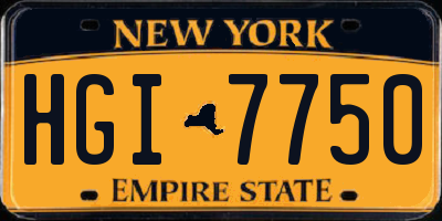 NY license plate HGI7750