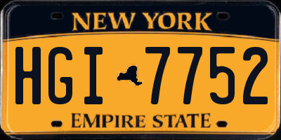 NY license plate HGI7752