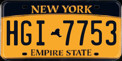NY license plate HGI7753
