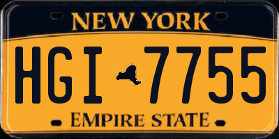 NY license plate HGI7755
