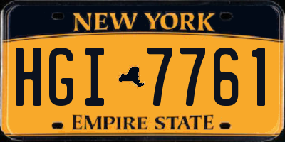 NY license plate HGI7761