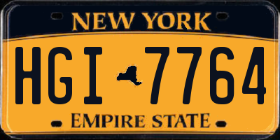 NY license plate HGI7764