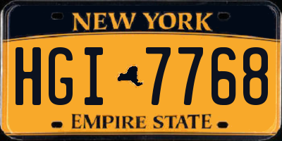 NY license plate HGI7768