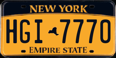NY license plate HGI7770