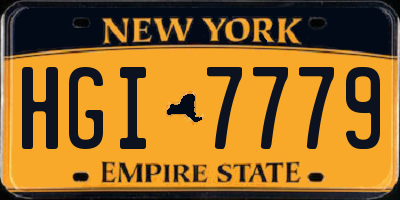 NY license plate HGI7779