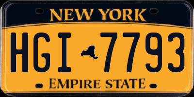 NY license plate HGI7793
