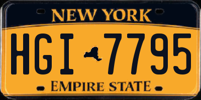 NY license plate HGI7795