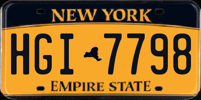 NY license plate HGI7798