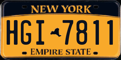 NY license plate HGI7811