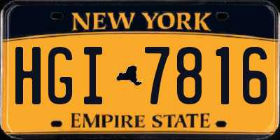 NY license plate HGI7816