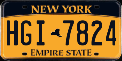 NY license plate HGI7824