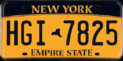 NY license plate HGI7825