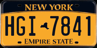 NY license plate HGI7841