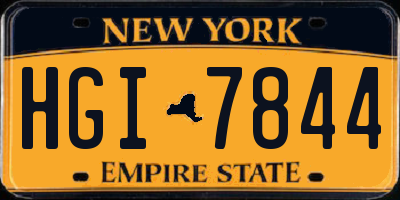 NY license plate HGI7844