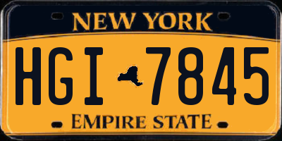 NY license plate HGI7845
